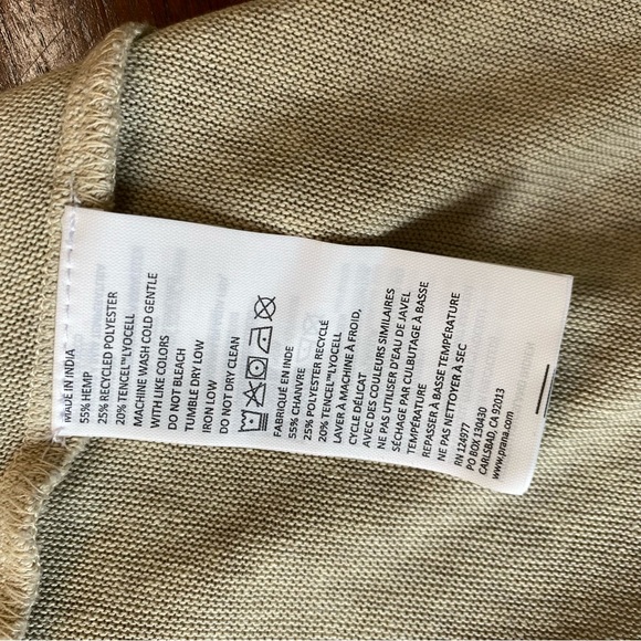 Prana Tidal Wave skirt / pull-on high-low mock wrap skirt / sandwashed beige - Picture 9 of 13